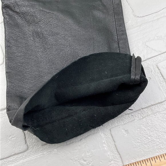 Maxima Wilsons Leather Jeans Women 10 28Wx26L Black Bootcut Unhem Raw‎ Straight - Picture 13 of 14